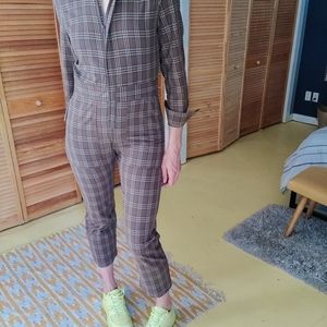 Brixton Mersey Checked Zip Up Coverall Size S